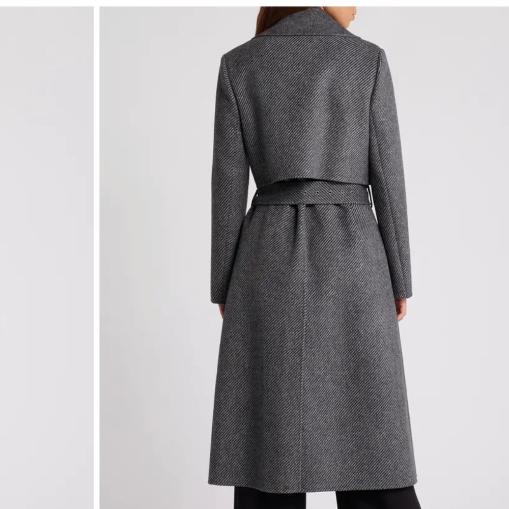 BCBG MAXAZRIA Wool Handmade Belted Trench Coat - Picture 4 of 16